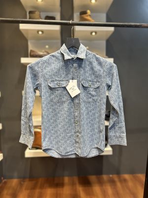 DIO R PREMIUM MONOGRAM PRINT DENIM SHIRT