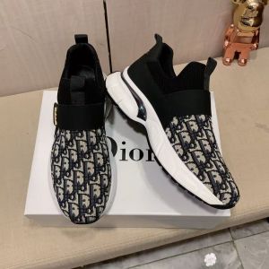 DIO_R BLACK LOGO JACQUARD SLIPON IMPORTED PREMIUM SNEAKER 