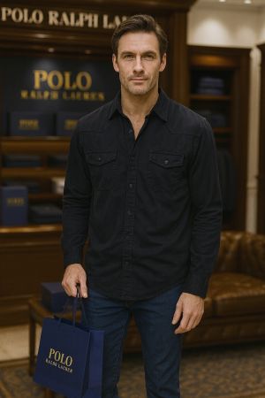 R L Denim shirts D Grey K152-DGY