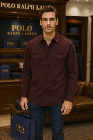 R L Denim shirts D Wine K152-DWN