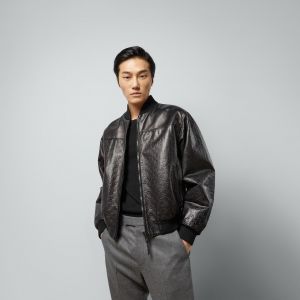 Gucc_i All Over Monogram Embossed Turkey Imported Very Premium 100% Pure Leather Bomber Jacket (DN 554)