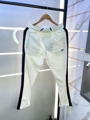 Fred Perry Imported White Embroidery Logo Super Premium Track Pant F3210-WH