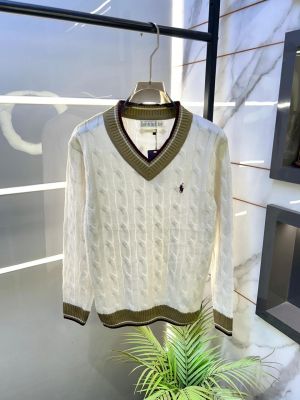 Ralph_Lauren White Imported knitted Super Premium Pullovers F3287-WH