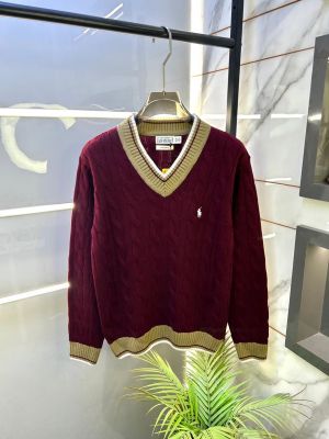 Ralph_Lauren Maroon Imported knitted Super Premium Pullovers F3287-MA