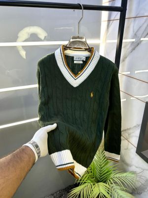 Ralph_Lauren Green Imported knitted Super Premium Pullovers F3287-GR