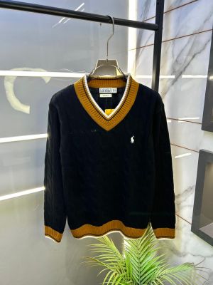 Ralph_Lauren Black Imported knitted Super Premium Pullovers F3287-BL