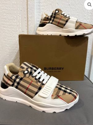  BURRBERRY REGIS CHECKERED BEIGE WHITE PREMIUM SNEAKER
