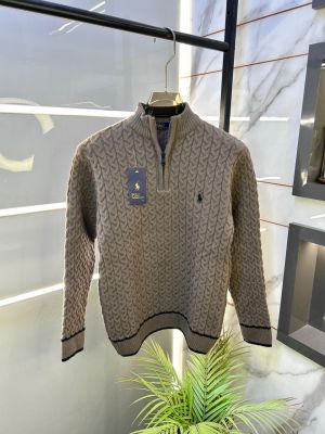 Ralph_Lauren Imported Brown knitted Super Premium Pullovers F3289-BR