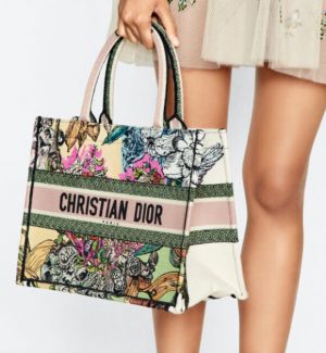 Christian Dio_r Book Tote Multicolor heathered-effect Paisley Motif With Dust Bag