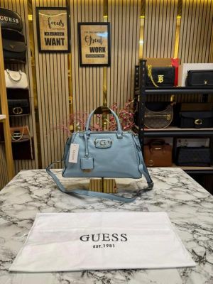 Guess Noelle Luxury Satchel Handbag With Dust Bag (Blue)