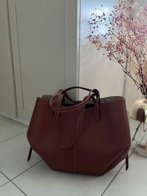 Polene Cyme Black Cherry Tote Large Size Premium With Dust Cover Packaging