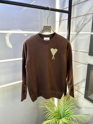 Ami Logo Imported Brown Super Premium Sweaters F3240-BR