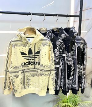 Adida s Imported Allover Print Black Super Premium Hoodie F3311-B3