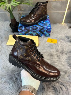 LOUISS VUITTON LV SHINE LEATHER BROWN LONG 