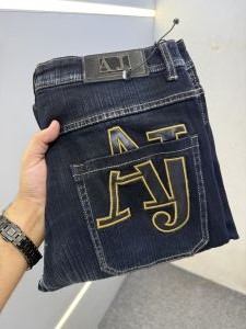 EMPORIO ARMAN-I DARK BLUE PREMIUM DENIM JEANS STRAIGHT FIT LENGHT 41