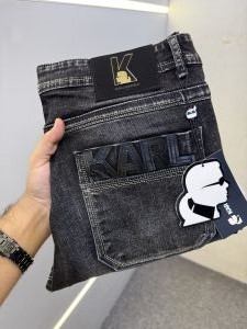KARL LAGERFELD PREMIUM BLACK DENIM JEANS STRAIGHT FIT LENGHT 41
