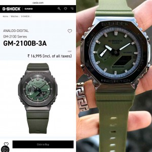G SHOCK GA 2100 BLACK GREEN