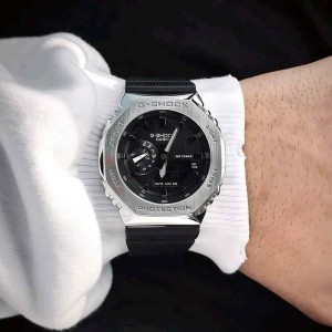 G SHOCK GA 2100 SILVER BLACK