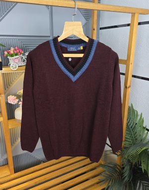 R L V NECK SWEATER WINE M450-WN