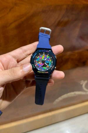 G SHOCK GM 2100 BLACK BLUE rainbow