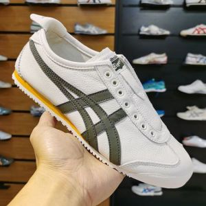 Onitsuka tiger leather slip on mango olive mens fix