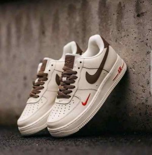 Nikee Airforce 1 Mini Red Swoosh Coffee  402