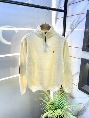 Ralph_Lauren White Imported knitted Super Premium Pullovers F3273-WH