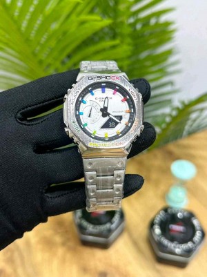 G SHOCK GA 2100 silver rainbow