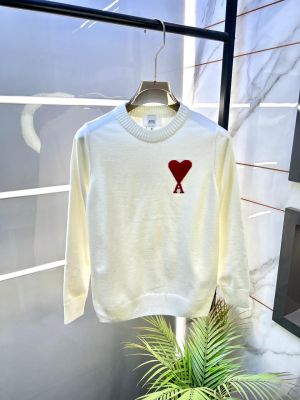 Ami Logo Imported White Super Premium Sweaters F3240-WH