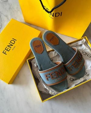 Fendi_Blue_Denim_Washed_Flats_With_OriginalBox_CarryBag