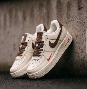 Nikee Airforce 1Mini Swoosh Milk Coffee 795