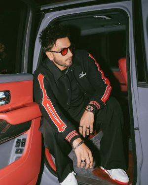 Amir i black bone wool blend suedo imported snap button varsity jacket 