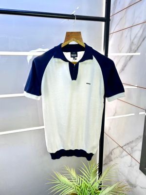 Boss Knitted Polo White Super Premium Collar Neck T-shirt F3132-W2