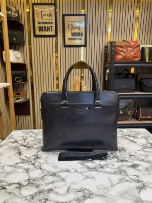 Mont Blanc Polished Premium Quality Laptop Bag With Strap (M8-Black) (F8205-5)