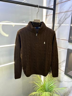 Ralph_Lauren Dark Brown Imported knitted Super Premium Pullovers F3265-DBR