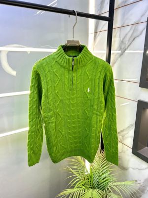 Ralph_Lauren Green Imported knitted Super Premium Pullovers F3265-GR