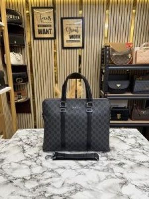Gucc_i GG Printed Monogram Laptop Bag With Strap G1967-5 Black