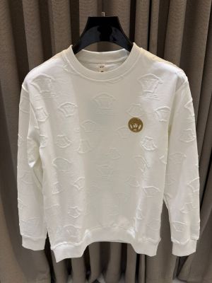 Versace Chest Logo Full Monogram Sweatshirt White