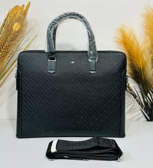 Mont blanc Embossed Premium Quality Laptop Bag (WY2050-5 Black)