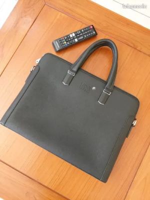 Mont Blanc Black Premium Quality Laptop Bag With Strap With Two Compartments (PL2050-5)