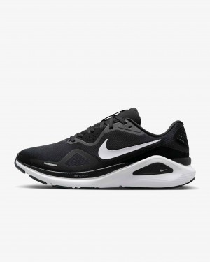 Nikee Running Structure 26 trainers in black and white