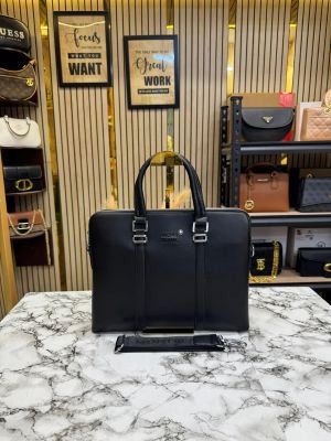 Mont Blanc Premium Quality Laptop Bag With Strap Black With Two Compartments (W1967-5)