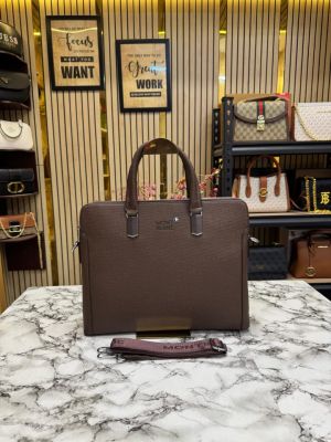 Mont Blanc Brown Premium Quality Laptop Bag With Strap With Two Compartments (M2050-5)