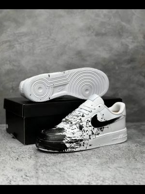 Nik e Air Force 1 Custom Low Drip Splatter white and black