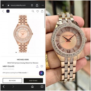 MICHAELL Kors Harlowe Quartz Crystal Rose Gold Premiums MK4710