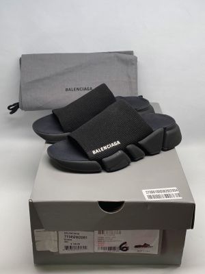 Balenciaga Speed 2.0 Recycled Knit Slide Mule WhiteBlack Made In ITALY