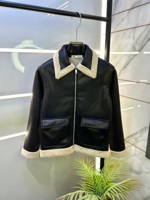 Zar a Imported Black Leather Super Premium Zipper Jacket F3276-B1