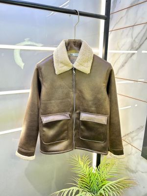 Zar a Imported Brown Leather Super Premium Zipper Jacket F3276-BR