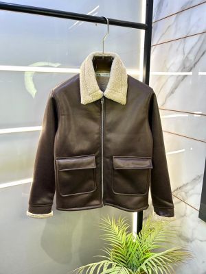 Zar a Imported Dark Brown Leather Super Premium Zipper Jacket F3276-DBR