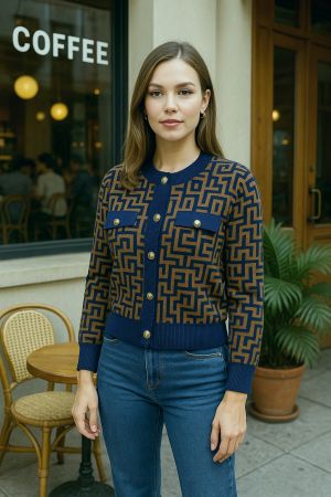 Fen d Sweat Shirt Navy S76-NY